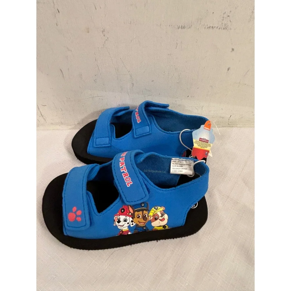 Paw Patrol Sandals Size 9/10 Blue Hook Loop Character Shoes Kids